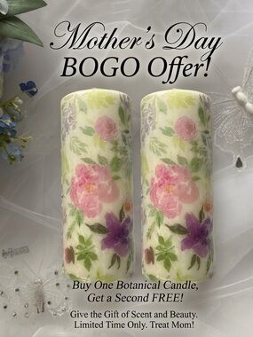 🌸 MOTHER’S DAY BOGO | Artisan Floral Pillar Candle